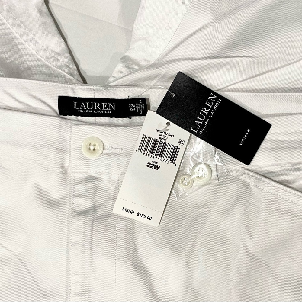 NWT Lauren Ralph Lauren White Cotten Stretch 4 Pockets Pants Equestrian Size 22W - Picture 9 of 12